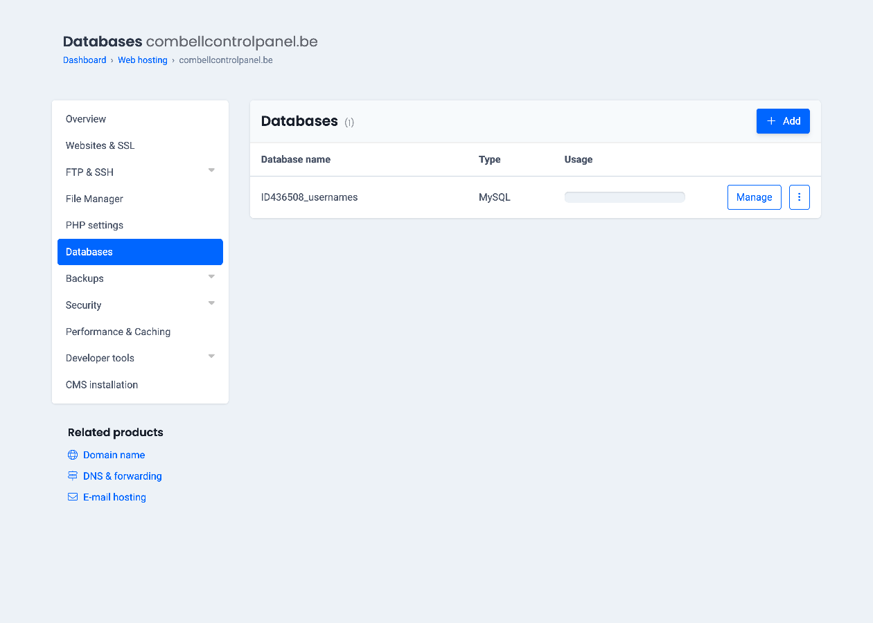 Connectez-vous via PhpMyAdmin
