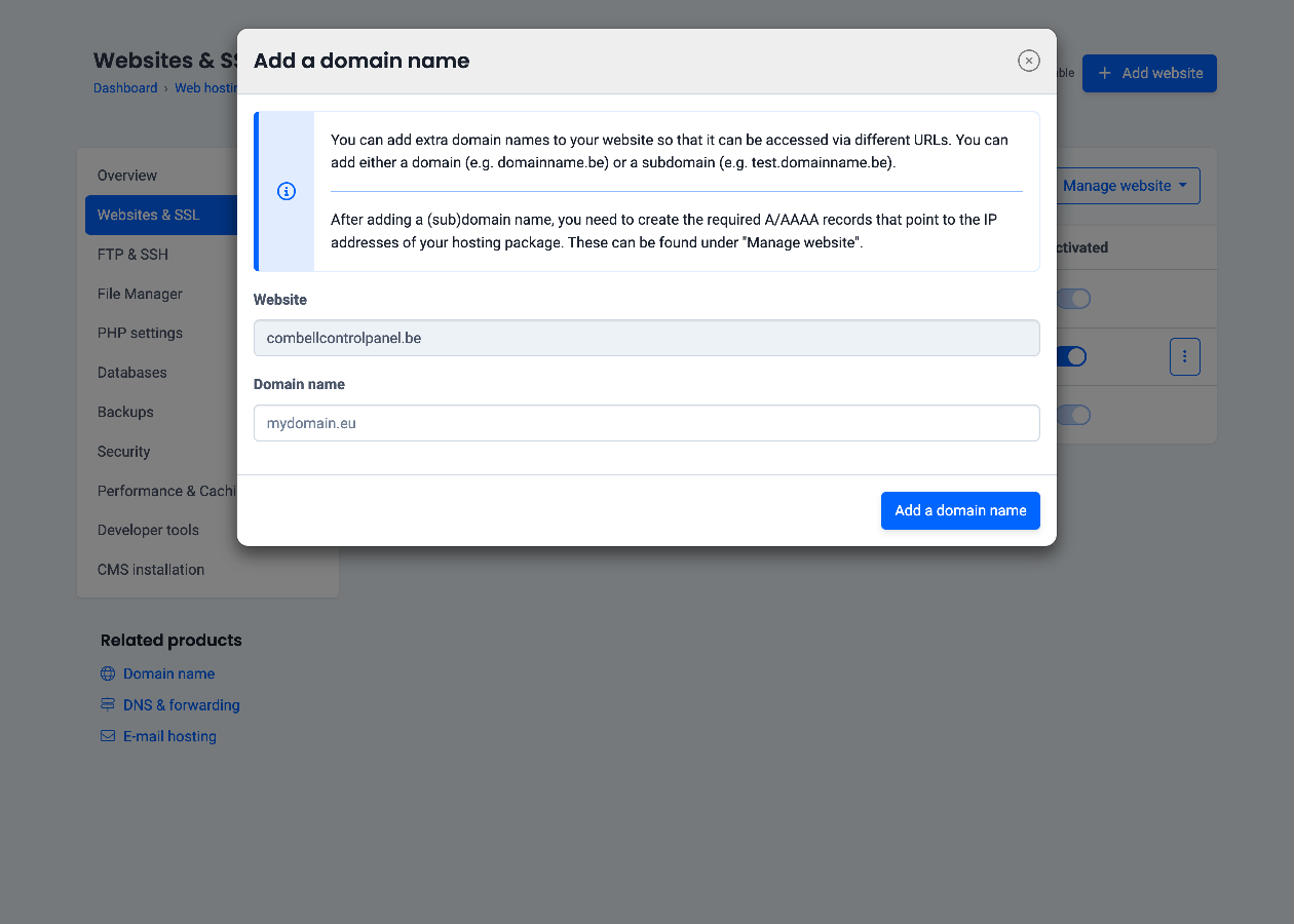 Mettez plusieurs sites web sur votre pack