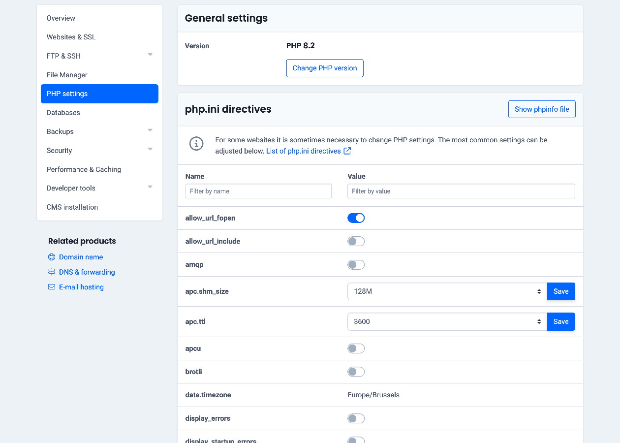 Fixez des limites pour PHP