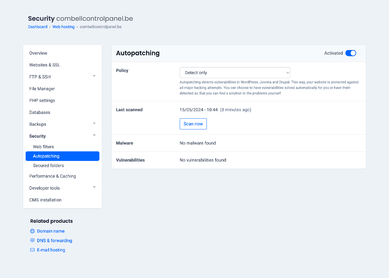 Activez le patching automatique