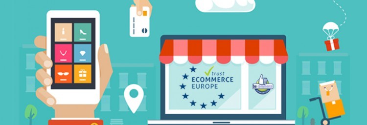 Ecommerce Europe label for webshops with BeCommerce label