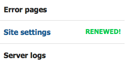 Automatic patching site settings