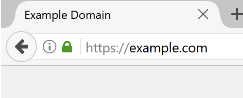 Firefox shows green lock icon on HTTPS protected pages