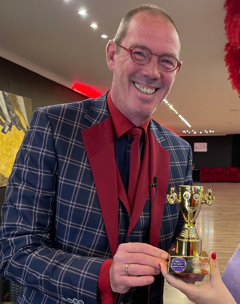 Davy Brocatus happy with Ugly Belgian Websites award