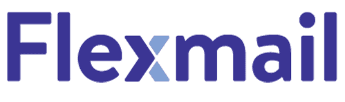 The Flexmail logo in blue letters. The tool for all email marketing activities.