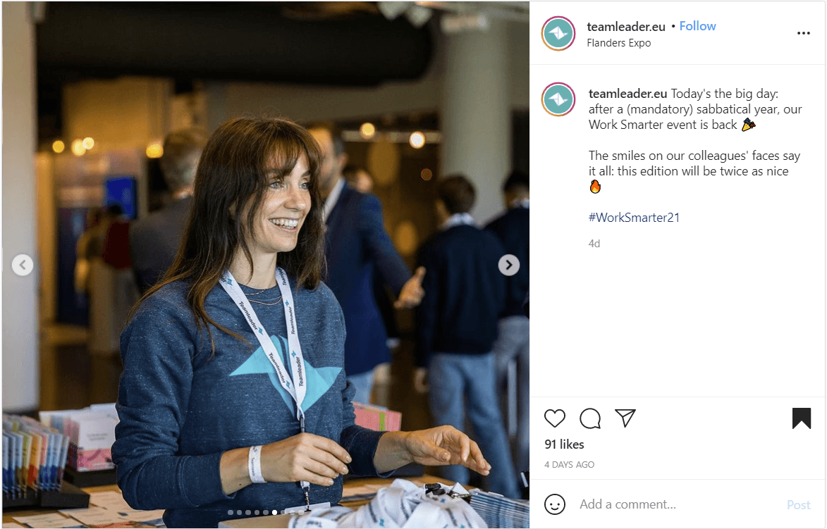 Teamleader Work Smarter instagram