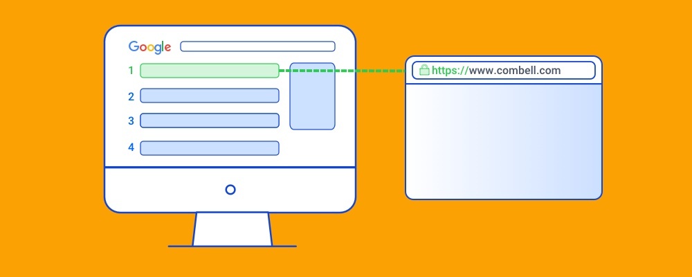 Greater chance of a #1 position in Google thanks to HTTPS A website in first place in the Google search engine thanks to an SSL certificate (from Let's Encrypt)