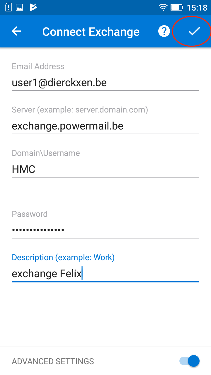 how to configure exchange mail on android