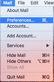 Mail > Preferences
