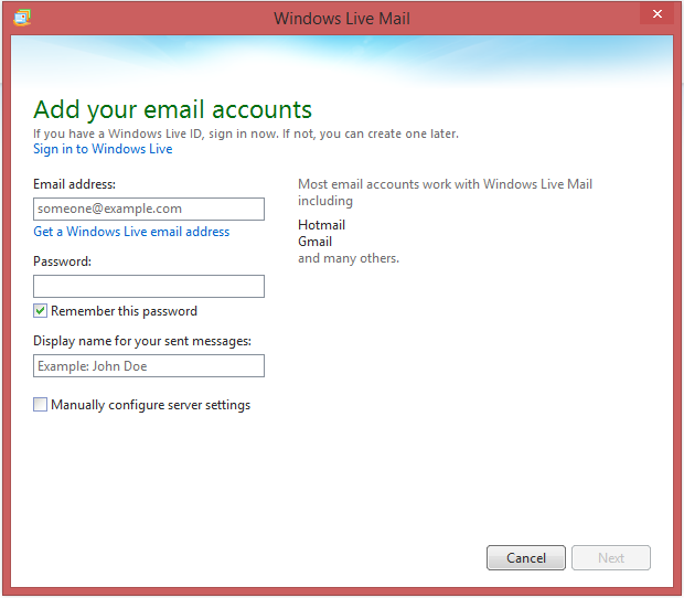 Afkorten maaien Lijken How to configure Basic mailbox in Windows Live Mail? - Combell support
