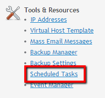 Tools & resource > Scheduled tasks” width=”212″ height=”198″></li>
<li>Choose the system user account that will execute the task – backup.<img decoding=