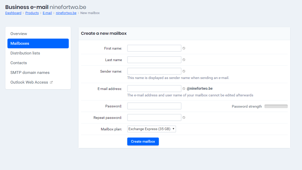 Create a new mailbox