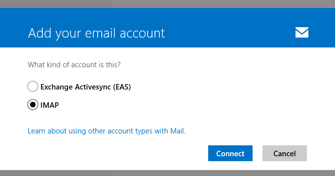 Add email account >> IMAP