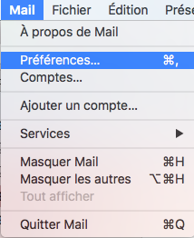 Mail > Préférences
