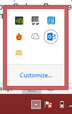 icône Outlook dans la barre des tâches