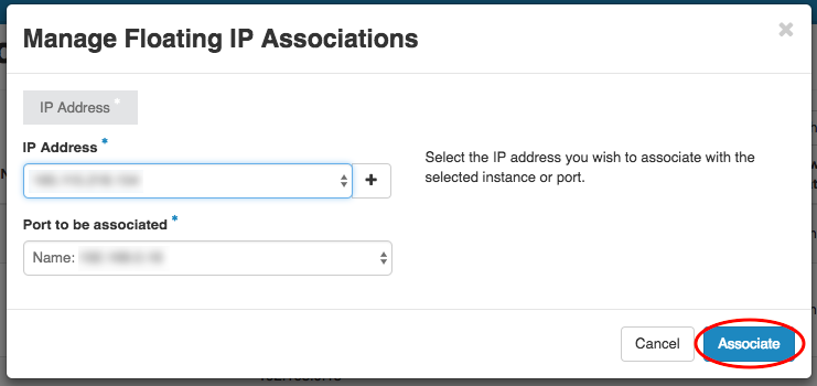 Manage Floating IP Assocations