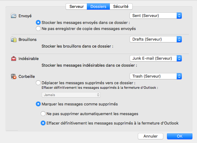 Marquer les messages comme supprimés