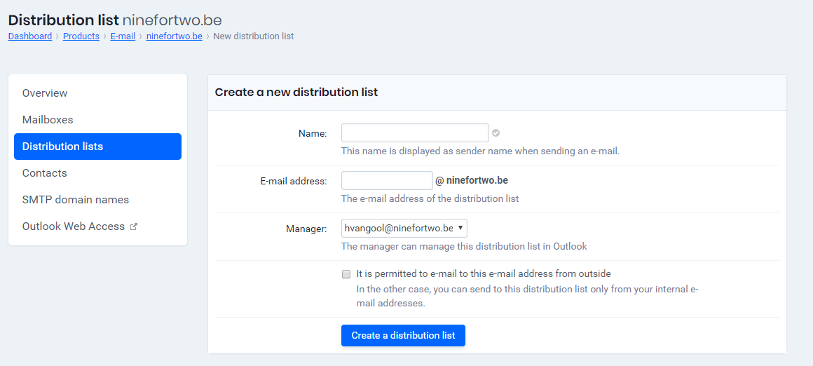 Créer de listes de distribution