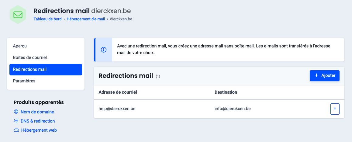 rédirections mail