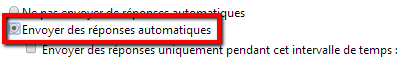 Cliquez sur Envoyer des réponses automatiques