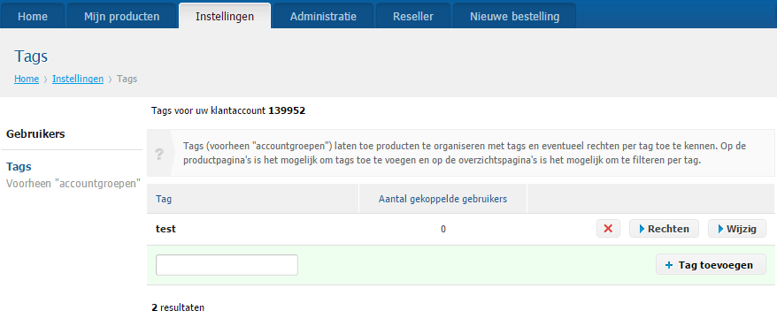 Nieuwe reseller features - product tags