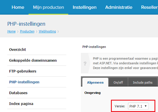 Hoe schakel je over op PHP 7.1