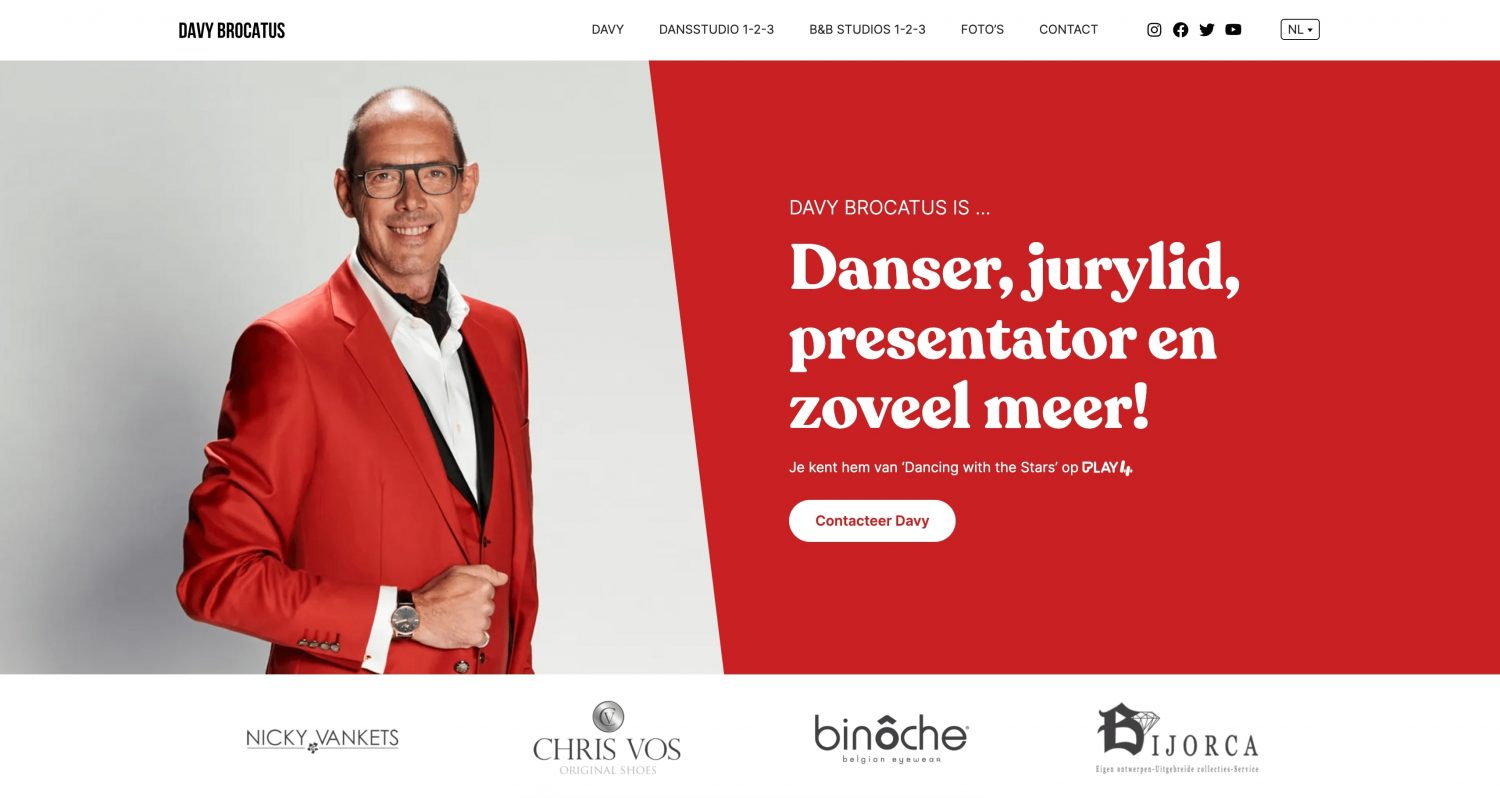 De nieuwe website van Davy Brocatus