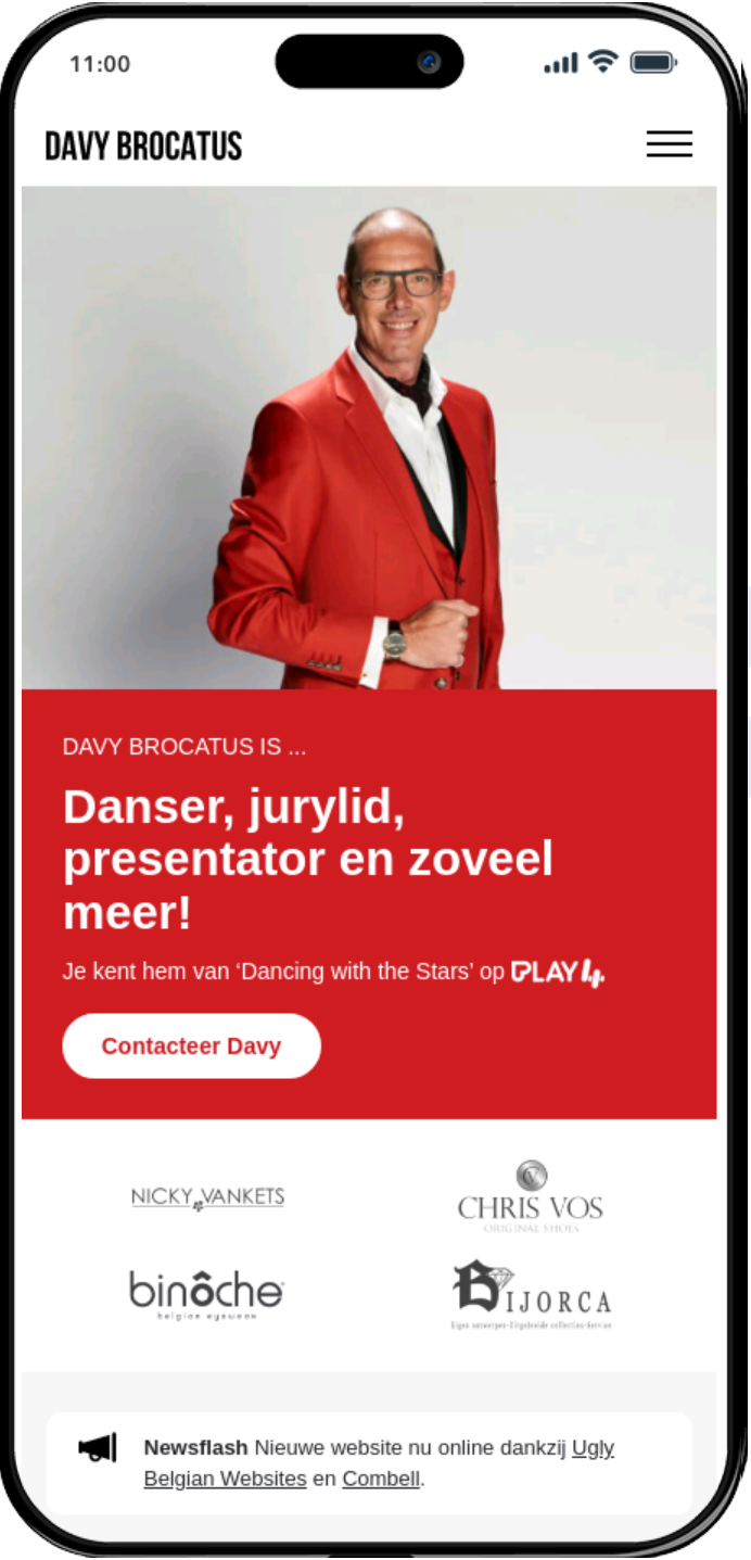 Nieuwe website Davy Brocatus mobile friendly