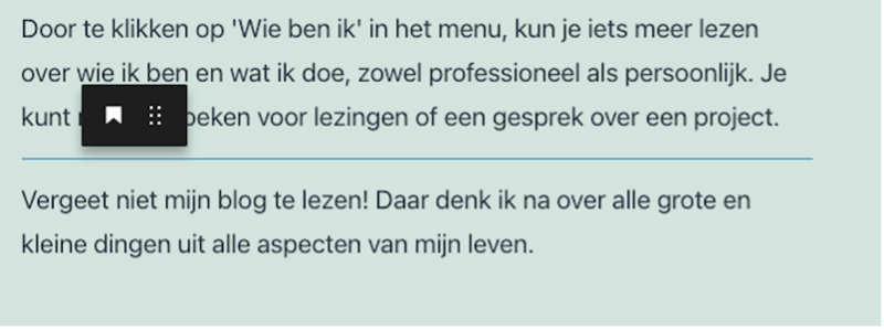 uitleg hoe je een blok versleept en invoegt op de gewenste plaats