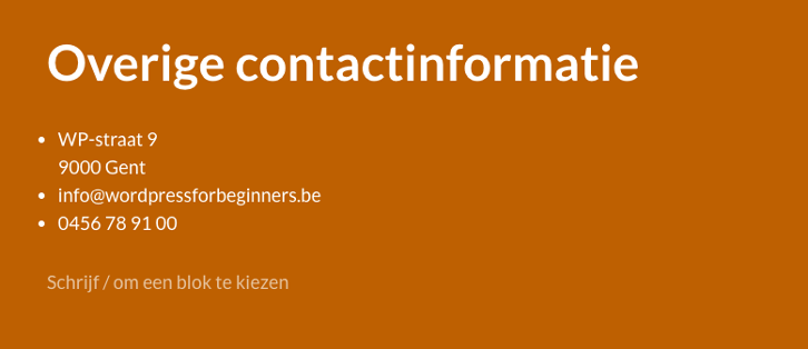 contactinfo voorbeeld