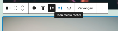werkbalk media & tekst-element wordpress
