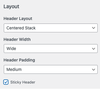 Wordpress customizer layout heading