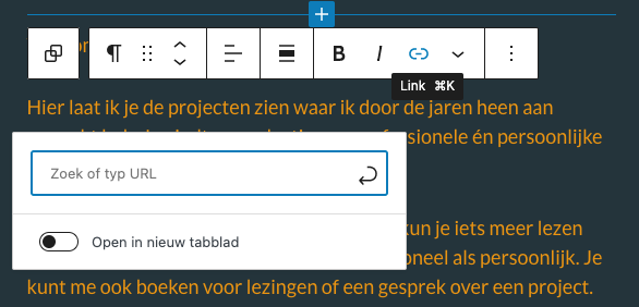 hyperlink toevoegen