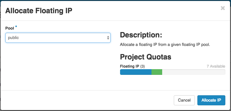 Allocate Floating IP